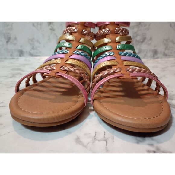 NWT Nina Gladiator Sandals Metallic Rainbow Color Girls Size 5 - Picture 4 of 8